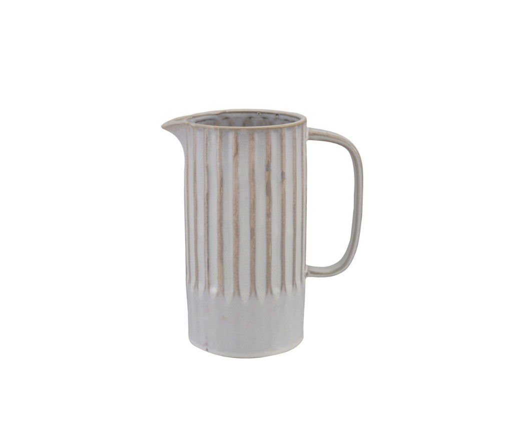 Stoneware Ribbed Pitcher