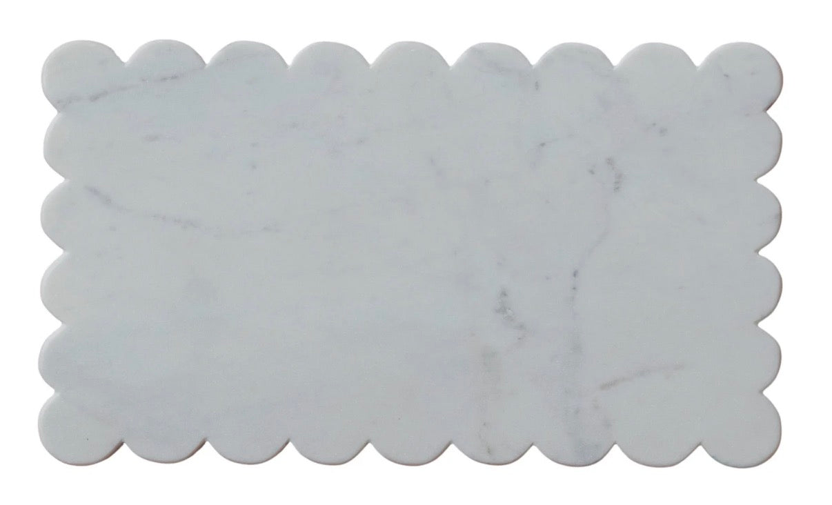 Marble Cutting/Decor Board with Scalloped Edge